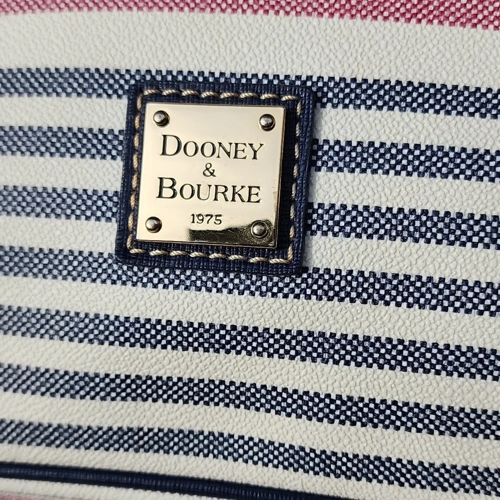 Dooney & Bourke Westerly Navy and Pink Striped Satchel Bag